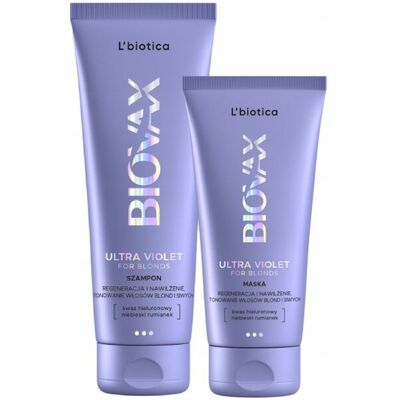 Zestaw Biovax Ultra Violet szampon 200ml + maska do włosów 150ml Zestaw Biovax Ultra Violet szampon 200ml + maska do włosów 150ml