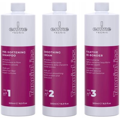Zestaw Do Prostowania Włosów Keratynowe Prostowanie Keratyna Envie 3x500 ml Zestaw Do Prostowania Włosów Keratynowe Prostowanie Keratyna Envie 3x500 ml