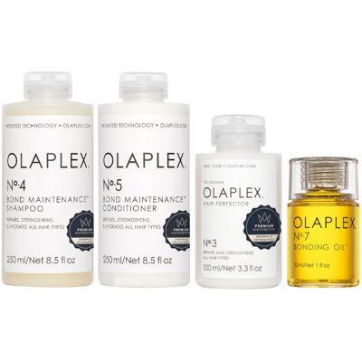 Zestaw Olaplex Bond Maintenance – Szampon + odżywka + kuracja regenerująca + olejek do włosów Zestaw Olaplex Bond Maintenance – Szampon + odżywka + kuracja regenerująca + olejek do włosów