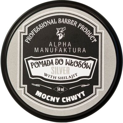 Manufaktura Pomada Do Włosów Silver 50ml Mocny Chwyt Alpha Barberia Manufaktura Pomada Do Włosów Silver 50ml Mocny Chwyt Alpha Barberia