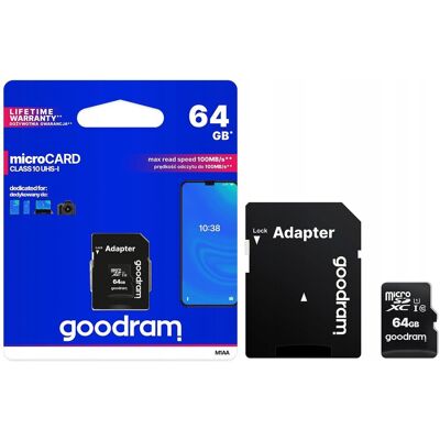 GOODRAM Karta Pamięci MicroSD 64GB CL10 100MB/s GOODRAM Karta Pamięci MicroSD 64GB CL10 100MB/s