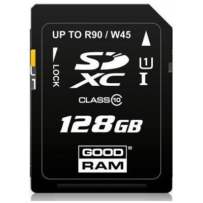 GOODRAM SDXC 128GB, Class 10, UHS-I, 90/45 MB/s GOODRAM SDXC 128GB, Class 10, UHS-I, 90/45 MB/s