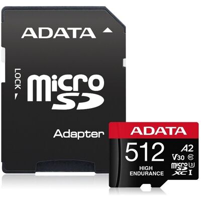 ADATA Karta microSD High Endurance 512GB UHS1 U3 V30 A2+ ADATA Karta microSD High Endurance 512GB UHS1 U3 V30 A2+