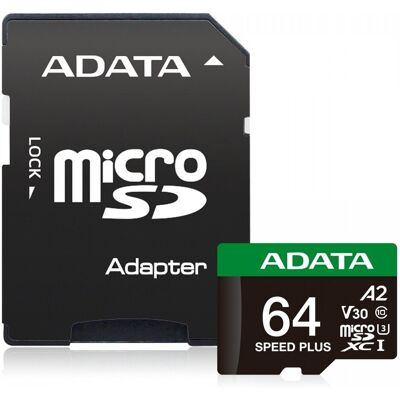 Adata Karta microSD Speed Plus 64GB UHS1 U3 V30 A2 160 Adata Karta microSD Speed Plus 64GB UHS1 U3 V30 A2 160
