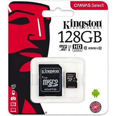 Karta pamięci 128GB Micro SD KINGSTON SDCS2 C10 V10 A2 100Mb/s Adapter Karta pamięci 128GB Micro SD KINGSTON SDCS2 C10 V10 A2 100Mb/s Adapter