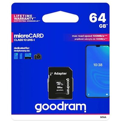 KARTA PAMIĘCI GOODRAM micro SD 64GB KARTA PAMIĘCI GOODRAM micro SD 64GB