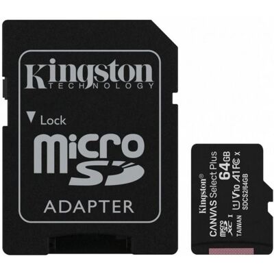 Karta pamięci KINGSTON Canvas Select Plus SDCS2/64GB, MicroSDXC, 64 GB + adapter SD Karta pamięci KINGSTON Canvas Select Plus SDCS2/64GB, MicroSDXC, 64 GB + adapter SD