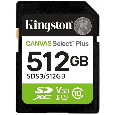 Karta pamięci KINGSTON SDXC 512GB Canvas Select Plus Gen3 150MB s Karta pamięci KINGSTON SDXC 512GB Canvas Select Plus Gen3 150MB s