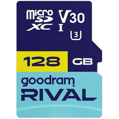 Karta pamięci microSDXC Goodram Rival 128GB UHS-I U3 V30 C10 z adapterem Karta pamięci microSDXC Goodram Rival 128GB UHS-I U3 V30 C10 z adapterem