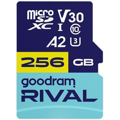 Karta pamięci microSDXC Goodram Rival 256GB UHS-I U3 V30 A2 + adapter Karta pamięci microSDXC Goodram Rival 256GB UHS-I U3 V30 A2 + adapter