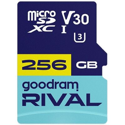 Karta pamięci microSDXC Goodram Rival 256GB UHS-I U3 V30 C10 z adapterem Karta pamięci microSDXC Goodram Rival 256GB UHS-I U3 V30 C10 z adapterem