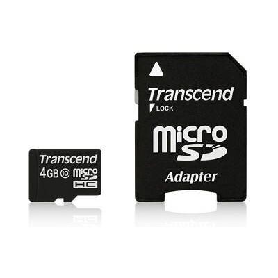 Karta pamięci TRANSCEND Premium microSDHC, 4 GB, Class 10 + adapter SD Karta pamięci TRANSCEND Premium microSDHC, 4 GB, Class 10 + adapter SD