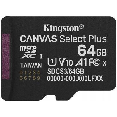 Inny producent KINGSTON Karta pamięci microSD 64GB Canvas Select+ G3 150MB/s Inny producent KINGSTON Karta pamięci microSD 64GB Canvas Select+ G3 150MB/s