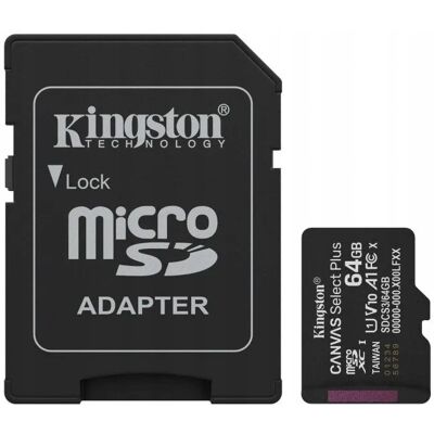 Inny producent Kingston microSDXC Canvas Select Plus Gen3 64GB 100R Class 10 UHS-I Inny producent Kingston microSDXC Canvas Select Plus Gen3 64GB 100R Class 10 UHS-I
