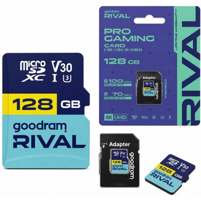 Inny producent Goodram karta pamięci Rival M3AA Micro SDXC 128GB UHS-I U3 V30 100 / 70 MB/ Inny producent Goodram karta pamięci Rival M3AA Micro SDXC 128GB UHS-I U3 V30 100 / 70 MB/