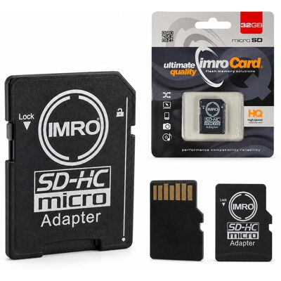 Inny producent Imro karta pamięci 32GB microSDHC kl. 10 UHS-I + adapter Inny producent Imro karta pamięci 32GB microSDHC kl. 10 UHS-I + adapter