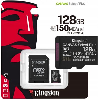 Karta pamięci 128 GB Micro SD Kingston Do Telefonu Do Kamery A1 V10 150Mb/s Karta pamięci 128 GB Micro SD Kingston Do Telefonu Do Kamery A1 V10 150Mb/s