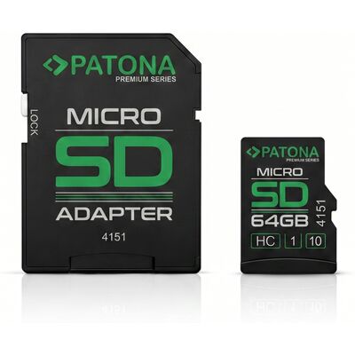 Karta pamięci PATONA Premium Micro SD 64 GB Class 10 U1 z adapterem SD Karta pamięci PATONA Premium Micro SD 64 GB Class 10 U1 z adapterem SD