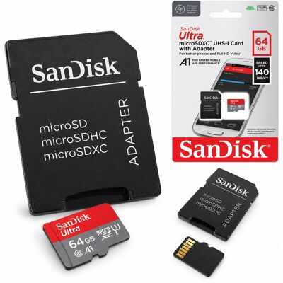 Inny producent SanDisk karta pamięci Ultra Android microSDXC 64GB 140MB/s A1 Cl.10 UHS-I + Inny producent SanDisk karta pamięci Ultra Android microSDXC 64GB 140MB/s A1 Cl.10 UHS-I +