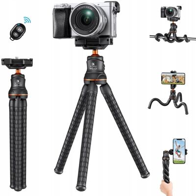K&F; Concept Giętki Statyw elastyczny K&F; Do Aparatu Telefonu Tripod + Pilot Bluetooth K&F; Concept Giętki Statyw elastyczny K&F; Do Aparatu Telefonu Tripod + Pilot Bluetooth