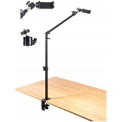 Massa Statyw 133 Cm Uchwyt Biurkowy Ramię Wysięgnik Na Telefon Smartfon Imadło Głowica / Acc8637 Massa Statyw 133 Cm Uchwyt Biurkowy Ramię Wysięgnik Na Telefon Smartfon Imadło Głowica / Acc8637