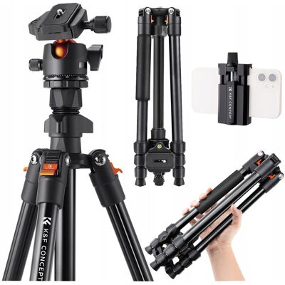 Microsoft Statyw Tripod Do Aparatu Fotograficzny + Głowica 3d Uchwyt Na Telefon K&f Microsoft Statyw Tripod Do Aparatu Fotograficzny + Głowica 3d Uchwyt Na Telefon K&f