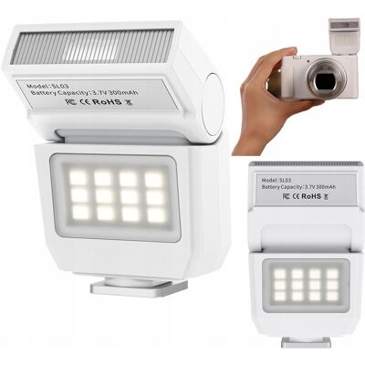 Lampa Błyskowa + Panel LED Ulanzi SL03 GN8 Stopka ISO Aparat Kamera Telefon Lampa Błyskowa + Panel LED Ulanzi SL03 GN8 Stopka ISO Aparat Kamera Telefon