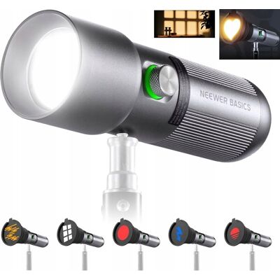 Lampa Diodowa Led Tuba Latarka Fotograficzna 10w Filtry Gobo Zoom Neewer / Fl10 / 10106178eu Lampa Diodowa Led Tuba Latarka Fotograficzna 10w Filtry Gobo Zoom Neewer / Fl10 / 10106178eu