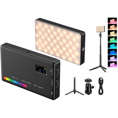 Lampa Led 140 Rgb / 3100 Mah 1/4'' Iso + Statyw + Głowica 3D / Apexel Apl-Fl07 Lampa Led 140 Rgb / 3100 Mah 1/4'' Iso + Statyw + Głowica 3D / Apexel Apl-Fl07