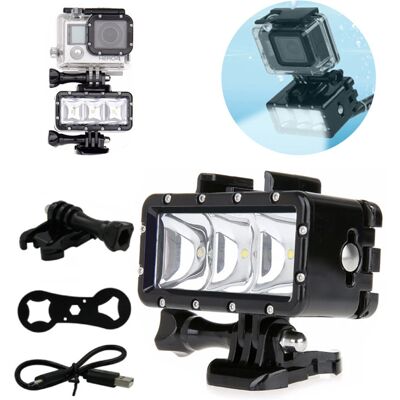 Lampa Led Gopro Wodoszczelna Hero 5 6 3 4 Podwodna Lampa Led Gopro Wodoszczelna Hero 5 6 3 4 Podwodna