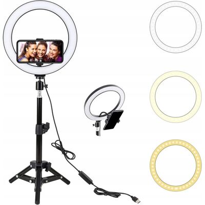 Inny producent Lampa Pierścieniowa LED RING 26cm ze Statywem 48cm Inny producent Lampa Pierścieniowa LED RING 26cm ze Statywem 48cm