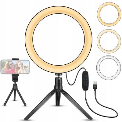 Inny producent LAMPA PIERŚCIENIOWA NA STATYWIE NIEREGULOWANYM ONEAMG LED 10/26 CM Inny producent LAMPA PIERŚCIENIOWA NA STATYWIE NIEREGULOWANYM ONEAMG LED 10/26 CM