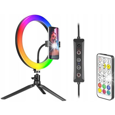 Inny producent Lampa Pierścieniowa Tracer Rgb Ring 26cm + Statyw Inny producent Lampa Pierścieniowa Tracer Rgb Ring 26cm + Statyw