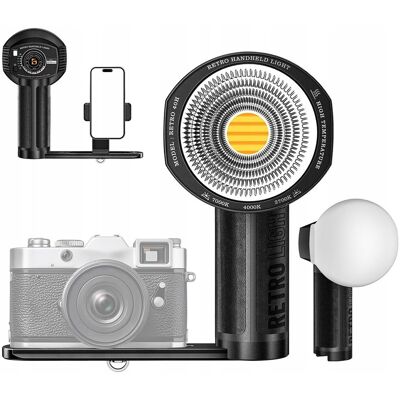 Inny producent Ręczna Lampa Led 40w Cob Retro Do Foto Video 2700-7000k Do Telefonu Aparatu / 40h Inny producent Ręczna Lampa Led 40w Cob Retro Do Foto Video 2700-7000k Do Telefonu Aparatu / 40h