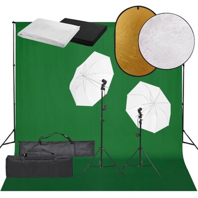 Vidaxl Fotograficzny Zestaw Studyjny Z Lampami, Tłem I Blendami Vidaxl Fotograficzny Zestaw Studyjny Z Lampami, Tłem I Blendami