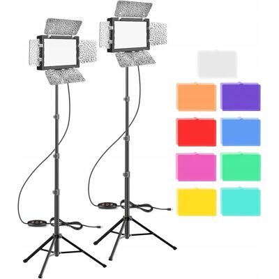 Inny producent Emart Zestaw 2 Lamp Wideo Z Drzwiami Barndoor + 9 Kolorowych Filtrów Inny producent Emart Zestaw 2 Lamp Wideo Z Drzwiami Barndoor + 9 Kolorowych Filtrów