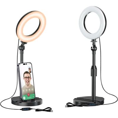 Inny producent Mionondi Lampa Pierścieniowa Led Biurkowa Usb Teleskopowy Statyw Inny producent Mionondi Lampa Pierścieniowa Led Biurkowa Usb Teleskopowy Statyw