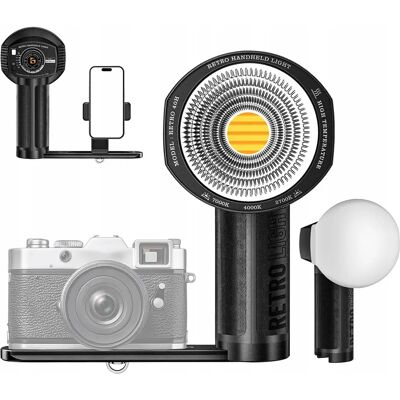Inny producent Ręczna Lampa Led 40w Cob Retro Do Foto Video 2700-7000k Do Telefonu Aparatu / 40h Inny producent Ręczna Lampa Led 40w Cob Retro Do Foto Video 2700-7000k Do Telefonu Aparatu / 40h