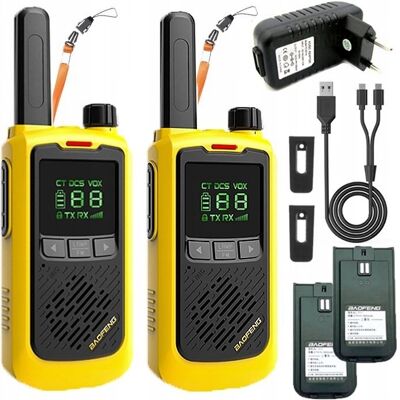 Krótkofalówka Baofeng Bf-T17 x 2 Walkie Talkie FM Żółta Krótkofalówka Baofeng Bf-T17 x 2 Walkie Talkie FM Żółta