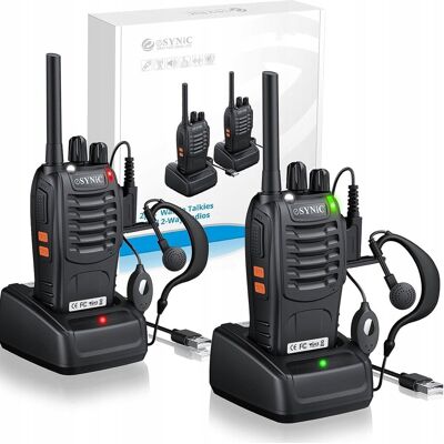 KRÓTKOFALÓWKI Z ŁADOWARKAMI ESYNIC ESY 082 WALKIE TALKIE 2szt. KRÓTKOFALÓWKI Z ŁADOWARKAMI ESYNIC ESY 082 WALKIE TALKIE 2szt.