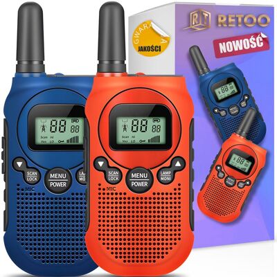Retoo WALKIE TALKIE 2X KRÓTKOFALÓWKA BAOFENG ŁOKI TOKI DUŻY ZASIĘG PMR VOX LATARKA Retoo WALKIE TALKIE 2X KRÓTKOFALÓWKA BAOFENG ŁOKI TOKI DUŻY ZASIĘG PMR VOX LATARKA