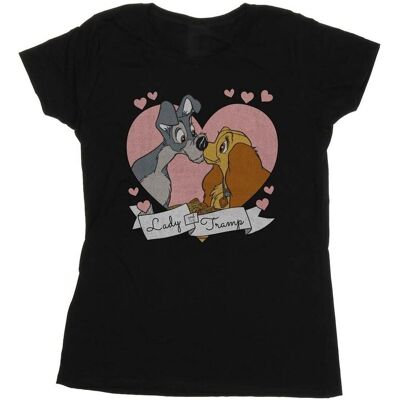 Disney Koszulka Damska / Damska Lady And The Tramp Love Cotton T-Shirt (XXL (193cm) / Czarny) Disney Koszulka Damska / Damska Lady And The Tramp Love Cotton T-Shirt (XXL (193cm) / Czarny)