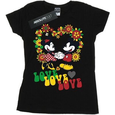 Disney Koszulka Damska / Damska Mickey I Minnie Mouse Hippie Love Cotton T-Shirt (XL 8,5-9 / Czarny) Disney Koszulka Damska / Damska Mickey I Minnie Mouse Hippie Love Cotton T-Shirt (XL 8,5-9 / Czarny)
