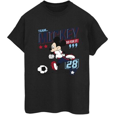 Disney Koszulka Damska / Damska Mickey Mouse Team Mickey Football Cotton Boyfriend T-Shirt (XXL (193cm) / Czarny) Disney Koszulka Damska / Damska Mickey Mouse Team Mickey Football Cotton Boyfriend T-Shirt (XXL (193cm) / Czarny)