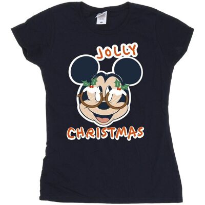 Disney Koszulka Damska / Damska Myszka Miki Jolly Christmas Glasses Cotton T-Shirt (M / Granatowy) Disney Koszulka Damska / Damska Myszka Miki Jolly Christmas Glasses Cotton T-Shirt (M / Granatowy)