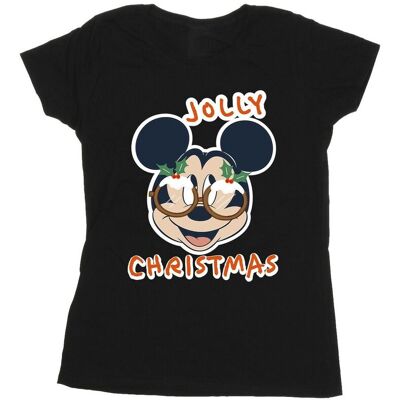 Disney Koszulka Damska / Damska Myszka Miki Jolly Christmas Glasses Cotton T-Shirt (XXL (193cm) / Czarny) Disney Koszulka Damska / Damska Myszka Miki Jolly Christmas Glasses Cotton T-Shirt (XXL (193cm) / Czarny)