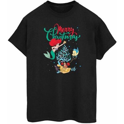 Disney Koszulka Damska / Damska Princess Ariel Merry Christmas Cotton Boyfriend T-Shirt (L / Czarny) Disney Koszulka Damska / Damska Princess Ariel Merry Christmas Cotton Boyfriend T-Shirt (L / Czarny)
