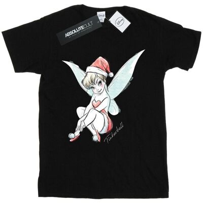 Disney Koszulka Damska / Damska Tinkerbell Christmas Fairy Cotton Boyfriend T-Shirt (XXL (193cm) / Czarny) Disney Koszulka Damska / Damska Tinkerbell Christmas Fairy Cotton Boyfriend T-Shirt (XXL (193cm) / Czarny)