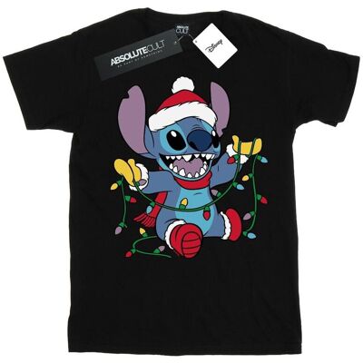 Disney Męska Koszulka Lilo And Stitch Christmas Lights T-Shirt (XXXXXS / Czarny) Disney Męska Koszulka Lilo And Stitch Christmas Lights T-Shirt (XXXXXS / Czarny)