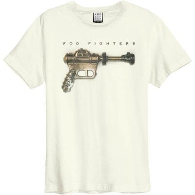 Foo Fighters: Foo Fighters (Greatest Band) - Ray Gun Amplified Vintage White Small T Shirt Foo Fighters: Foo Fighters (Greatest Band) - Ray Gun Amplified Vintage White Small T Shirt